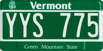 VT license plate YYS775