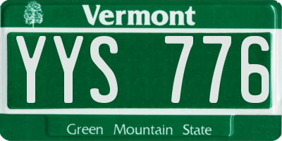 VT license plate YYS776