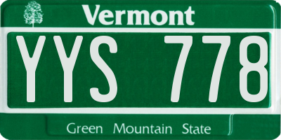 VT license plate YYS778