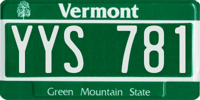 VT license plate YYS781