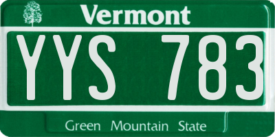 VT license plate YYS783
