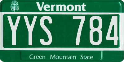 VT license plate YYS784