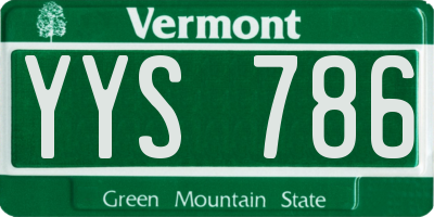 VT license plate YYS786