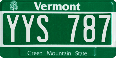 VT license plate YYS787