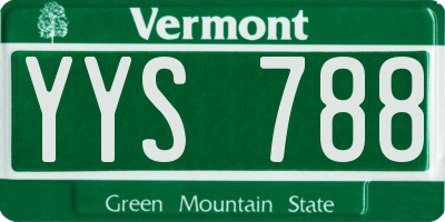 VT license plate YYS788