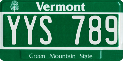 VT license plate YYS789