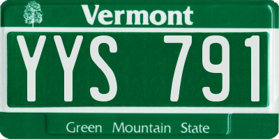 VT license plate YYS791