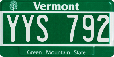 VT license plate YYS792