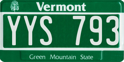 VT license plate YYS793