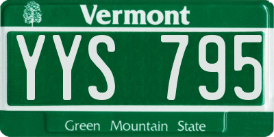 VT license plate YYS795