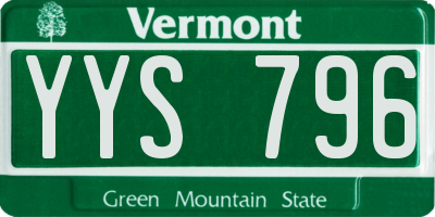 VT license plate YYS796