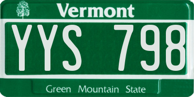 VT license plate YYS798