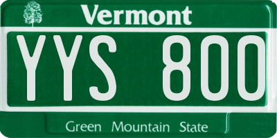 VT license plate YYS800