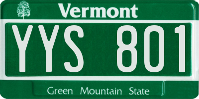VT license plate YYS801