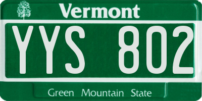 VT license plate YYS802