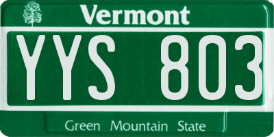 VT license plate YYS803