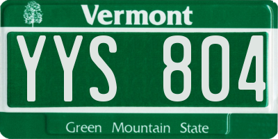 VT license plate YYS804