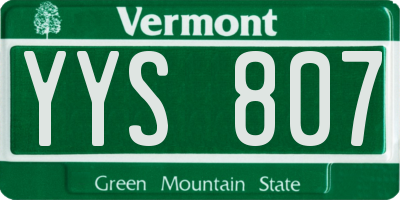 VT license plate YYS807