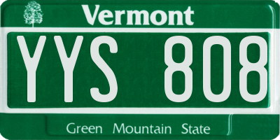 VT license plate YYS808
