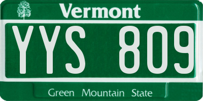 VT license plate YYS809