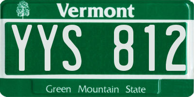 VT license plate YYS812
