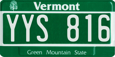 VT license plate YYS816