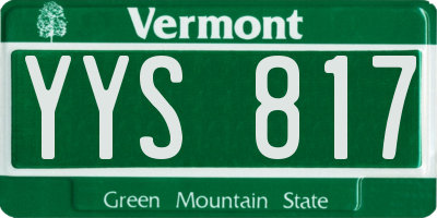 VT license plate YYS817