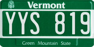 VT license plate YYS819