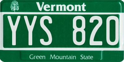 VT license plate YYS820
