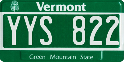 VT license plate YYS822