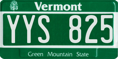 VT license plate YYS825