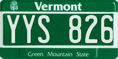 VT license plate YYS826