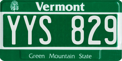 VT license plate YYS829