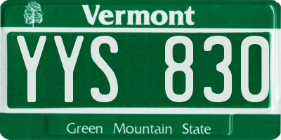 VT license plate YYS830