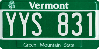 VT license plate YYS831