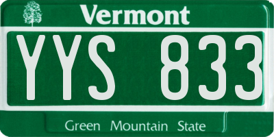 VT license plate YYS833