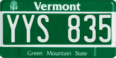 VT license plate YYS835