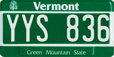 VT license plate YYS836