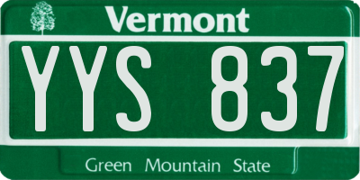 VT license plate YYS837