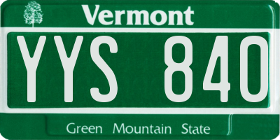 VT license plate YYS840