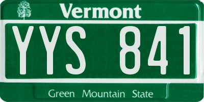 VT license plate YYS841