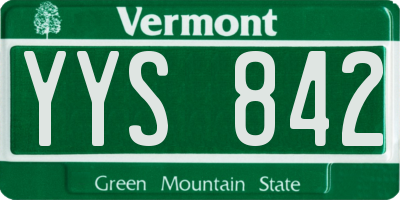 VT license plate YYS842