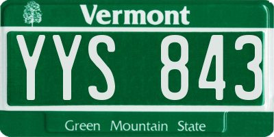 VT license plate YYS843