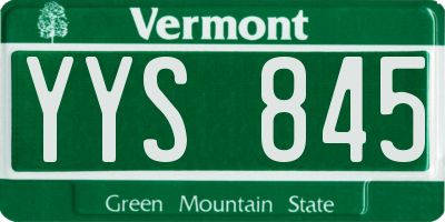 VT license plate YYS845