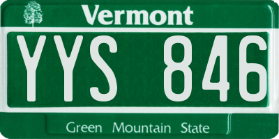 VT license plate YYS846