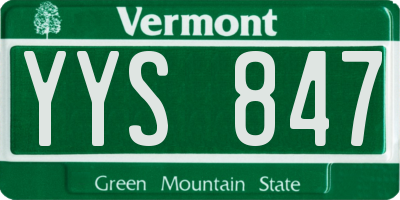 VT license plate YYS847