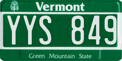VT license plate YYS849