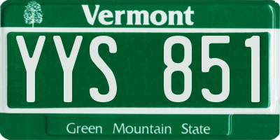 VT license plate YYS851
