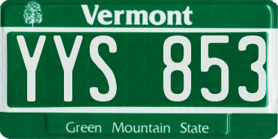 VT license plate YYS853