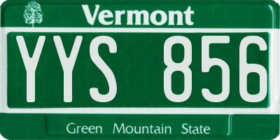 VT license plate YYS856